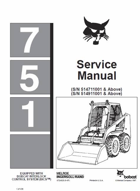 Bobcat 751 Skid Steer Loader Service Repair Manual