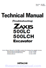 Hitachi ZX500LC and ZX500LCH Excavator Service Repair Manual