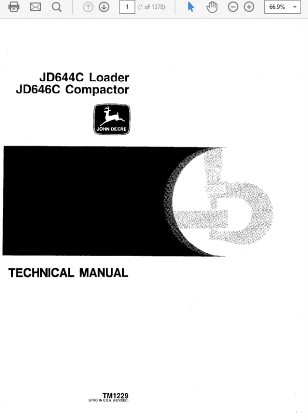 John Deere 644C, 646C Compactor Service Manual TM1229