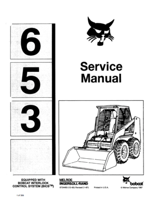 Bobcat 653 Skid-Steer Loader Service Manual