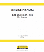 New Holland E45B SR, E50B SR, E55B Mini Excavator Service Manual