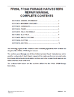 New Holland FP230, FP240 Forage Harvesters Service Manual