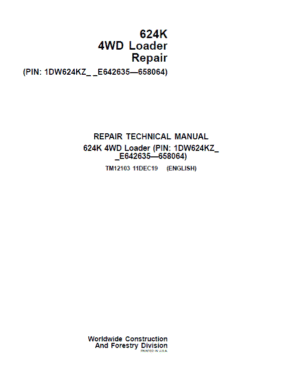 John Deere 624K 4WD Loader Services Manual