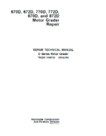 John Deere 670D, 672D, 770D, 772D, 870D, 872D Motor Grader Technical Manual
