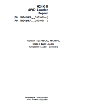 John Deere 624K-II 4WD Loader Technical Manual