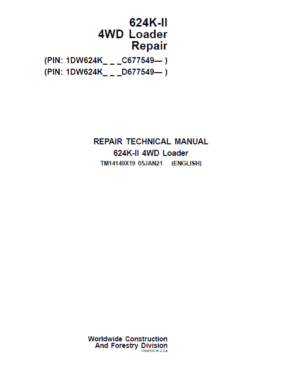 John Deere 624K-II 4WD Loader Service Manual