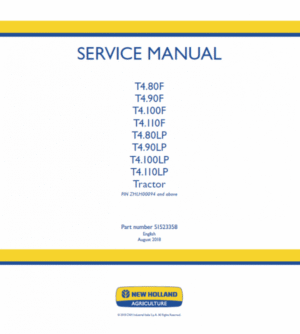 New Holland T4.80LP, T4.90LP, T4.100LP, T4.110LP Tractor Service Manual