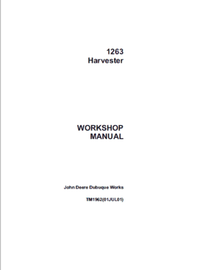 John Deere 1263 Harvester Service Manual
