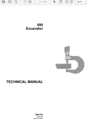 John Deere 595 Excavator Service Manual TM1375