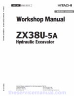 Hitachi ZX38U-5A Excavator Service Repair Manual