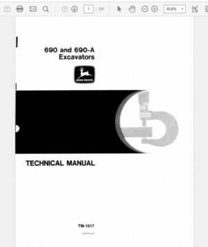 John Deere 690, 690A Excavator Service Manual
