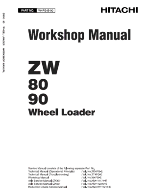 Hitachi ZW80, ZW90 Wheel Loader Service Repair Manual