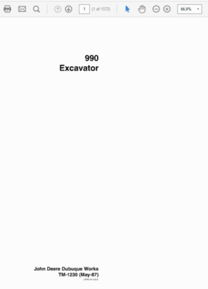 John Deere 990 Excavator Service Manual