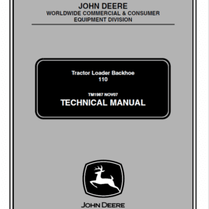 John Deere 110 Tractor Loader Backhoe Technical Manual (TM1987) - Image 2
