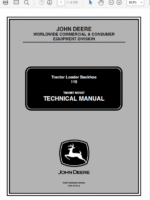 John Deere 110 Tractor Loader Backhoe Service Manual TM1987