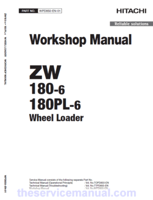 Hitachi ZW180-6 Wheel Loader Service Repair Manual