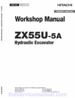 Hitachi ZX55U-5A Mini Excavator Service Repair Manual