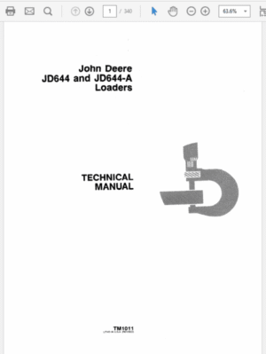 John Deere 644, 644A Loader Repair Technical Manual