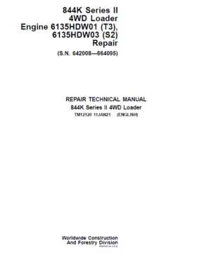 Discover the John Deere 844K Series II 4WD Engine T3