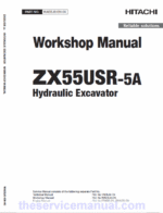 Hitachi ZX55USR-5A Excavator Service Repair Manual