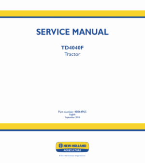 New Holland TD4040F Tractor Service Manual