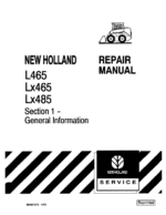 New Holland L465, LX465, LX485 SkidSteer Loader Service Manual