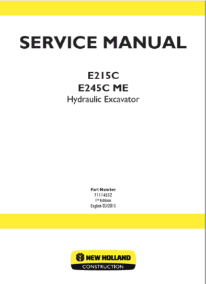 New Holland E215C, E245C Crawler Excavator Service Manual