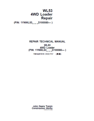 John Deere WL53 4WD Loader Repair Technical Manual