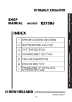 New Holland E215BJ Excavator Service Manual