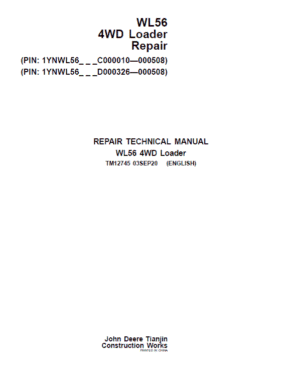 John Deere WL56 4WD Loader Manual