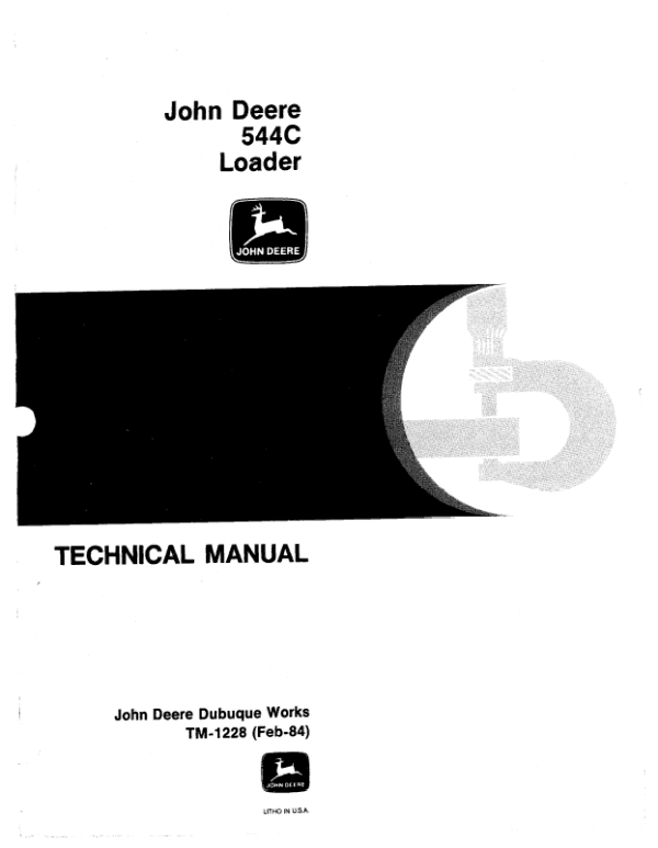 John Deere 544C Loader Repair Technical Manual - Image 2