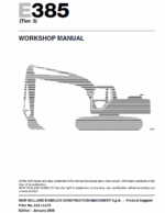 New Holland E385 Tier 3 Excavator Service Manual