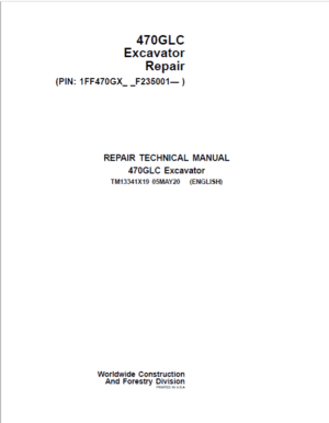 John Deere 470GLC Excavator Repair Service