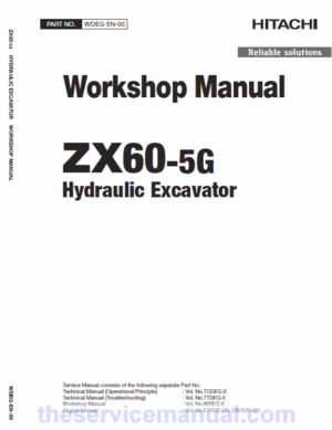 Hitachi ZX60-5G Excavator Service Repair Manual