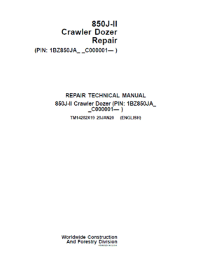 John Deere 850J-II Crawler Dozer Service Manual