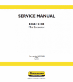 New Holland E16B, E18B Excavator Service Manual