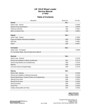 New Holland LW130.B Wheel Loader Service Manual