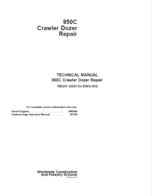 John Deere 950C Crawler Dozer Service Manual
