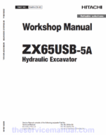 Hitachi ZX65USB-5A Excavator Service Repair Manual