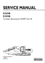 New Holland E265B, E305B ROPS Tier 3 Excavator Service Manual