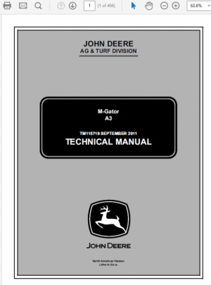 John Deere A3 M-Gator Service Manual