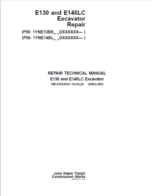 John Deere E130 E140LC Repair Service Manual