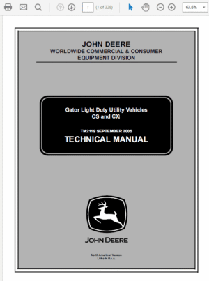 John Deere CS and CX Gator Utility Vehicles Service Manual