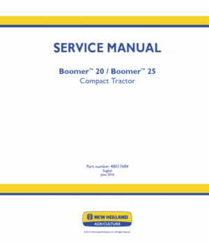 New Holland Boomer 20 and Boomer 25 Tractor Service Manual