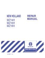 New Holland MZ14H, MZ16H, MZ18H Mower Tractor Service Manual