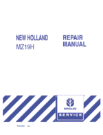 New Holland MZ19H Mower Tractor Service Manual
