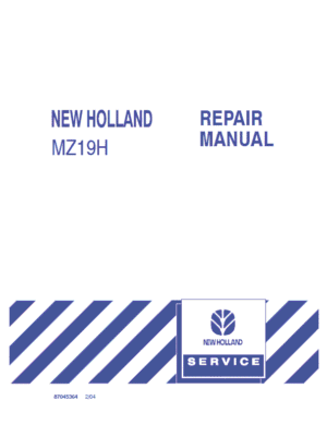 New Holland MZ19H Mower Tractor Service Manual