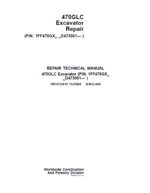 John Deere 470GLC Excavator Service Manual