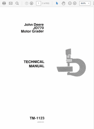 John Deere 770 Motor Grader Repair Technical Manual