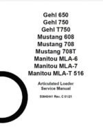 Gehl AL T750 Articulated Loader Repair Service Manual
